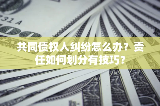 武汉共同债权人纠纷怎么办？责任如何划分有技巧？