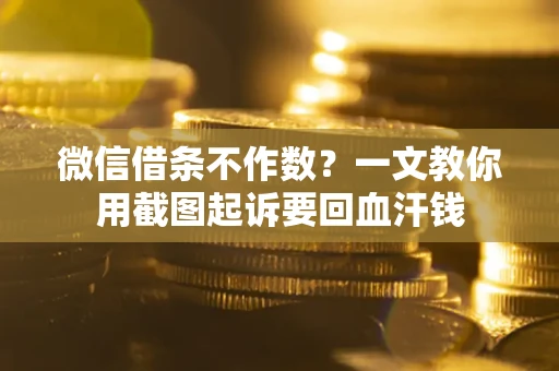 武汉微信借条不作数？一文教你用截图起诉要回血汗钱