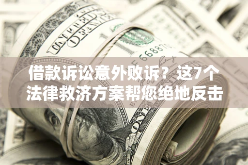 武汉借款诉讼意外败诉？这7个法律救济方案帮您绝地反击！