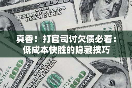 武汉真香！打官司讨欠债必看：低成本快胜的隐藏技巧