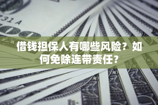 武汉借钱担保人有哪些风险？如何免除连带责任？