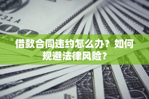武汉借款合同违约怎么办？如何规避法律风险？